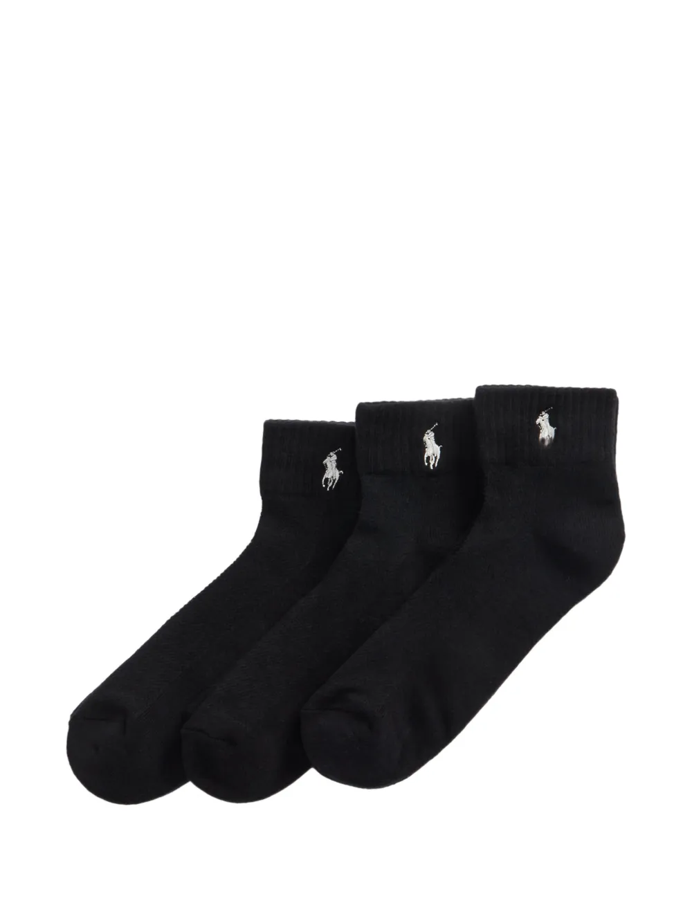Polo Ralph Lauren Half-cushioned Sport Ankle Socks (set Of Three) In Black