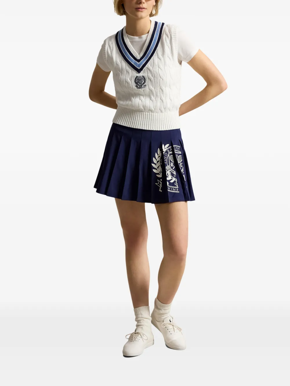 Polo Ralph Lauren Wimbledon Logo Performance mini-plooirok Blauw