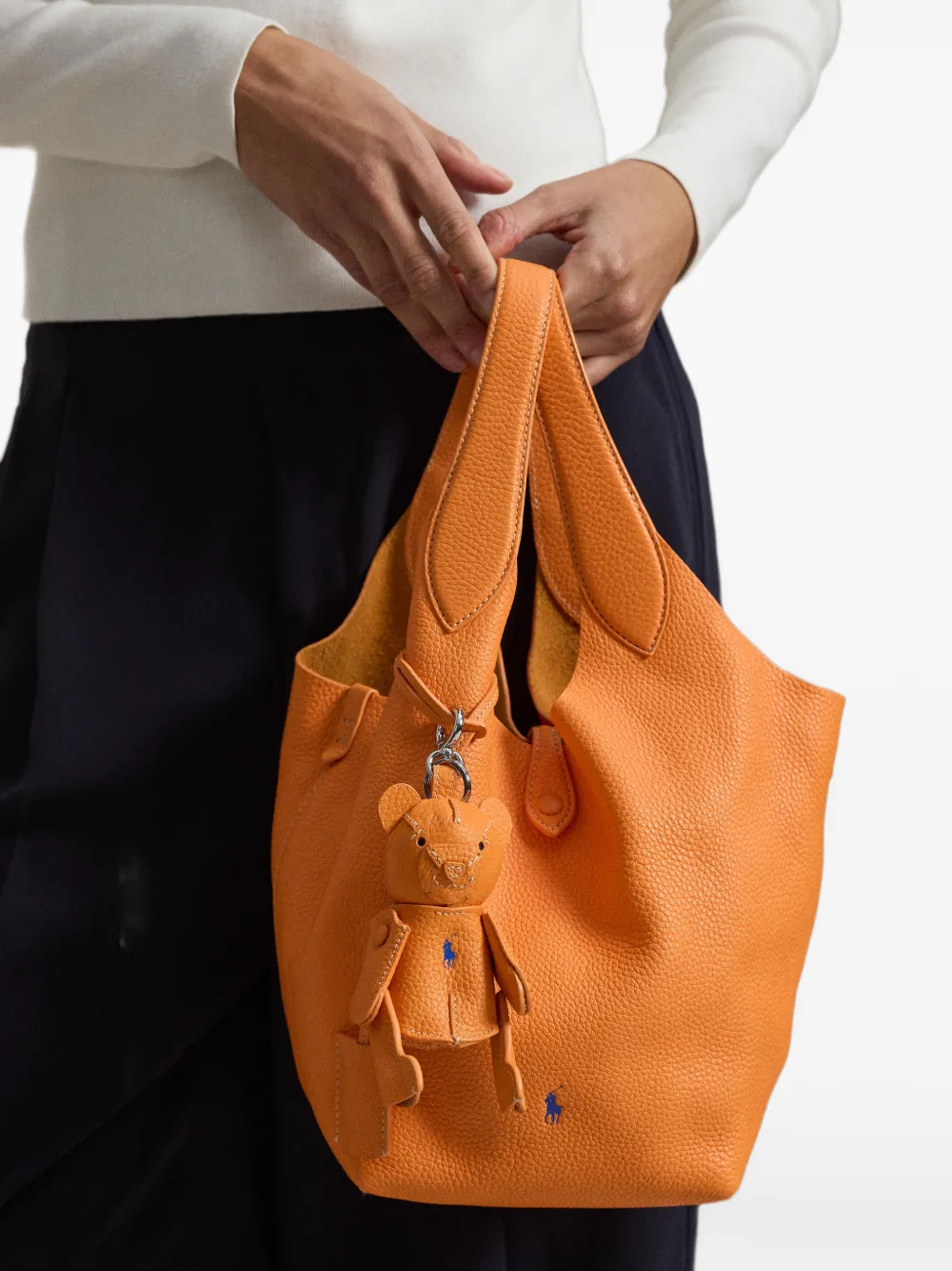 Polo Ralph Lauren Polo Bear leren tassenbedel Oranje