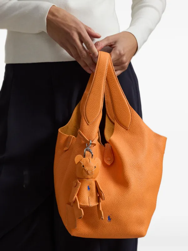 Polo Ralph Lauren Polo Bear Leather Bag Charm | Orange | FARFETCH