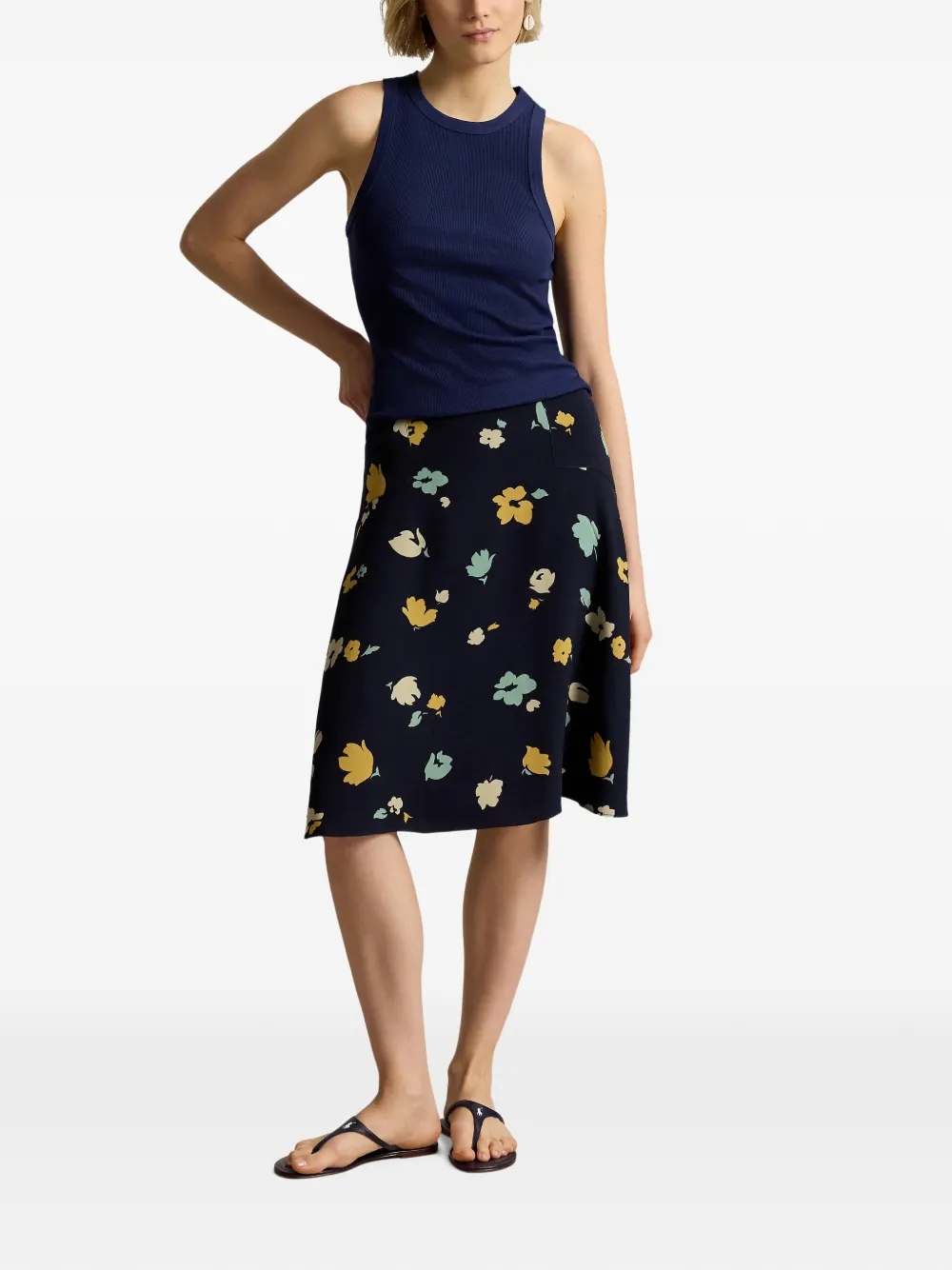 Polo Ralph Lauren Crêpe rok met bloemenprint Blauw