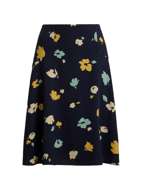 Polo Ralph Lauren Floral-print Crepe Skirt in Blue