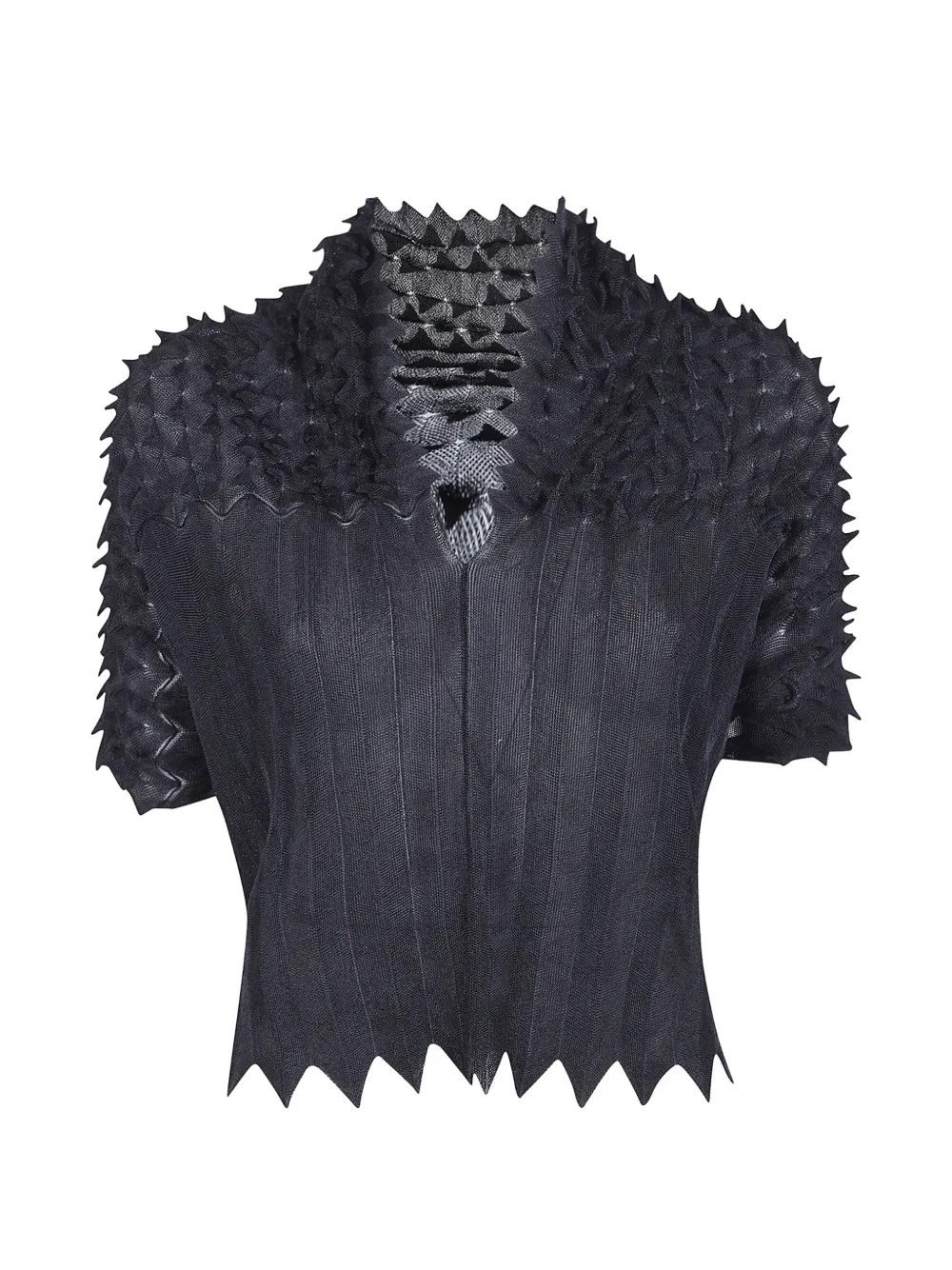 PierAntonioGaspari textured short-sleeves top - Nero