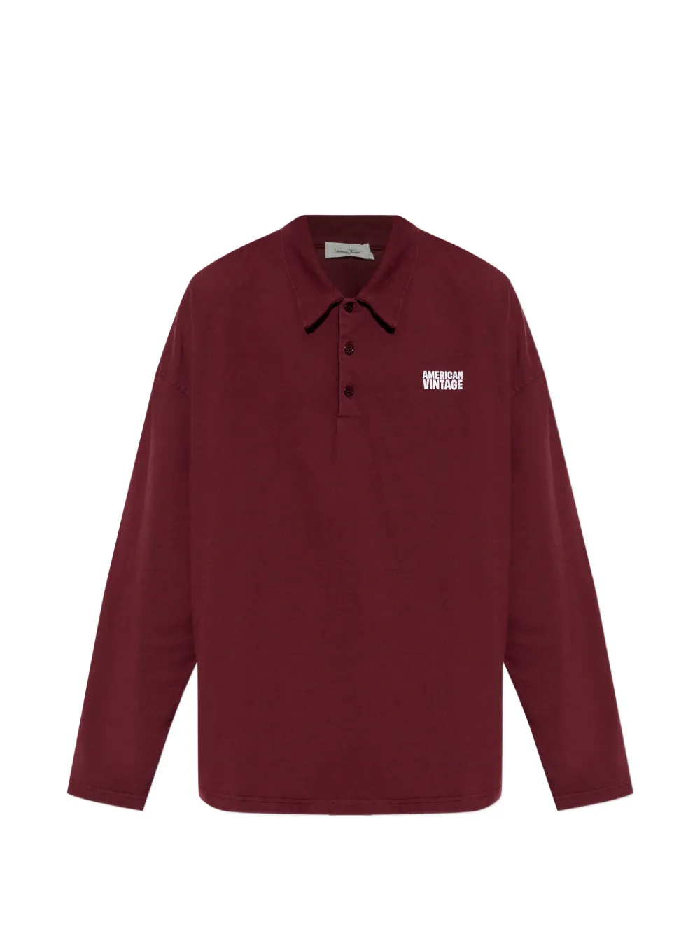 American Vintage Gixy long-sleeved polo shirt - Rosso