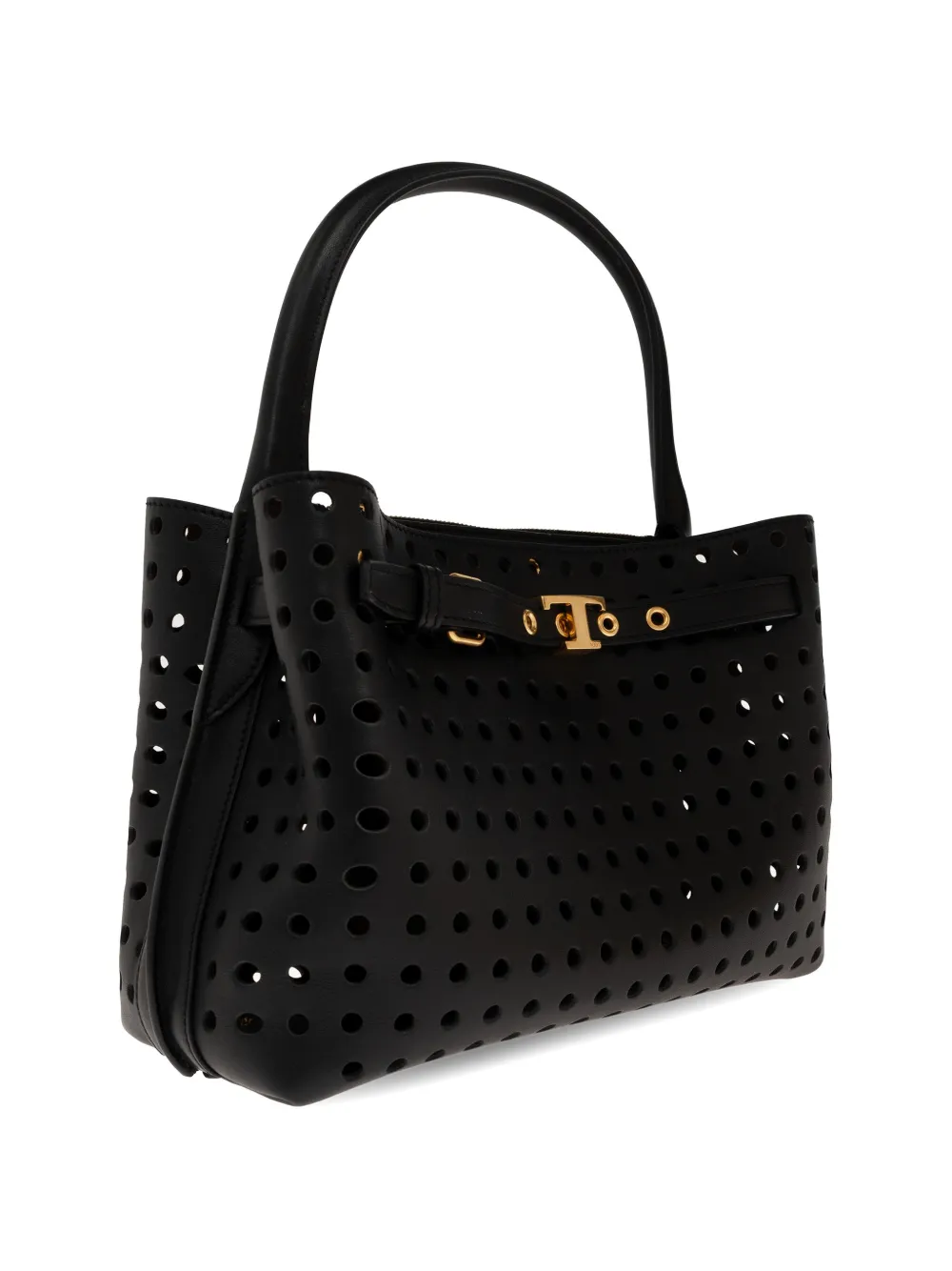 Tod's Geperforeerde leren shopper met gesp Zwart