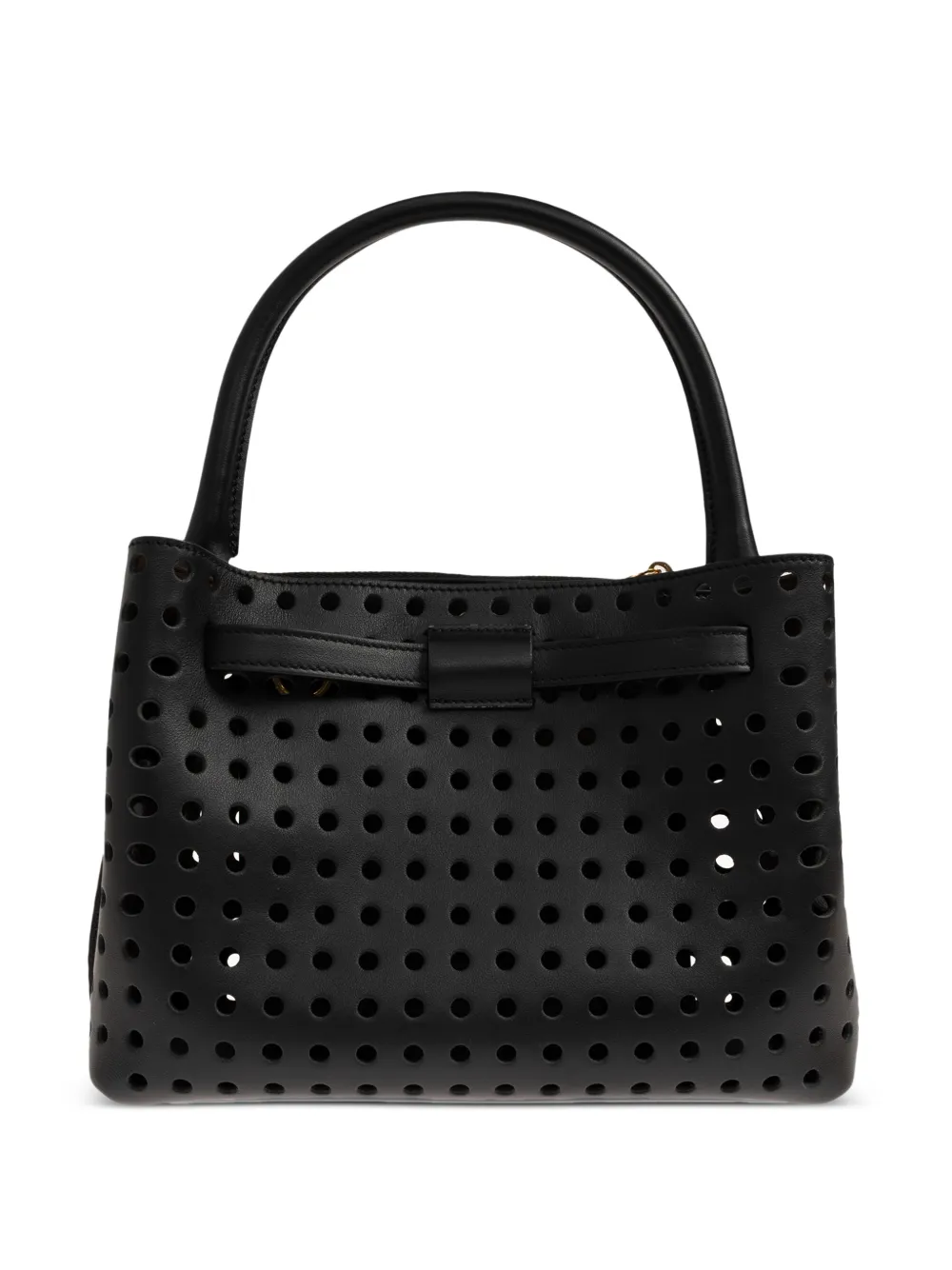 Tod's Geperforeerde leren shopper met gesp Zwart