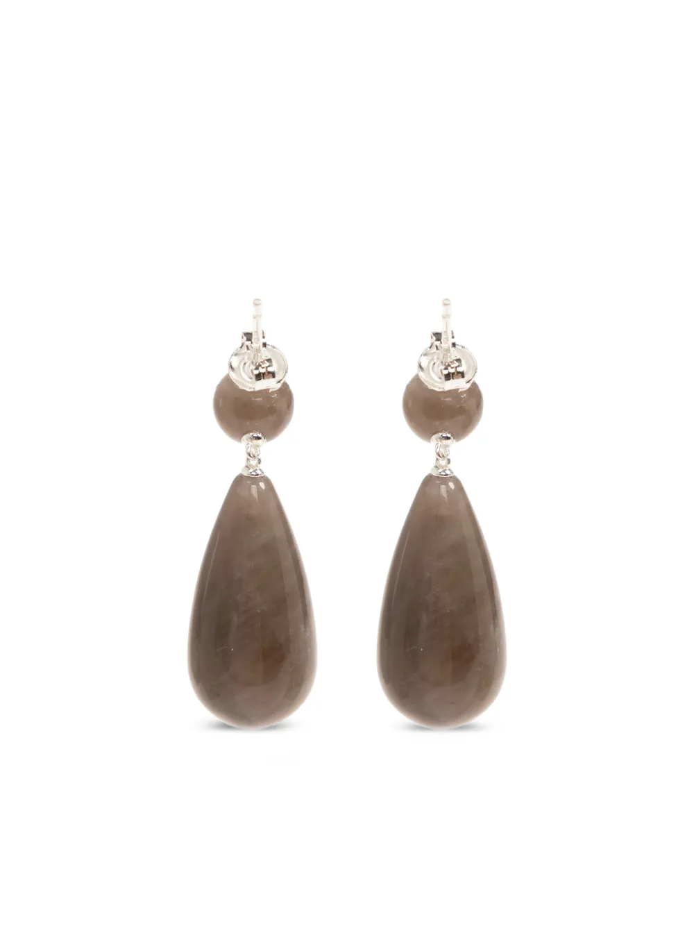  Lie Studio Lola Smoky Quartz Drop Earrings - Silver 