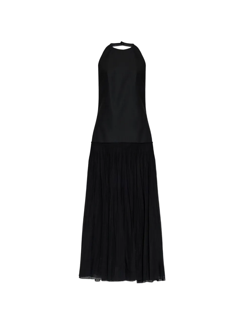 Róhe halterneck pleated maxi dress - Nero