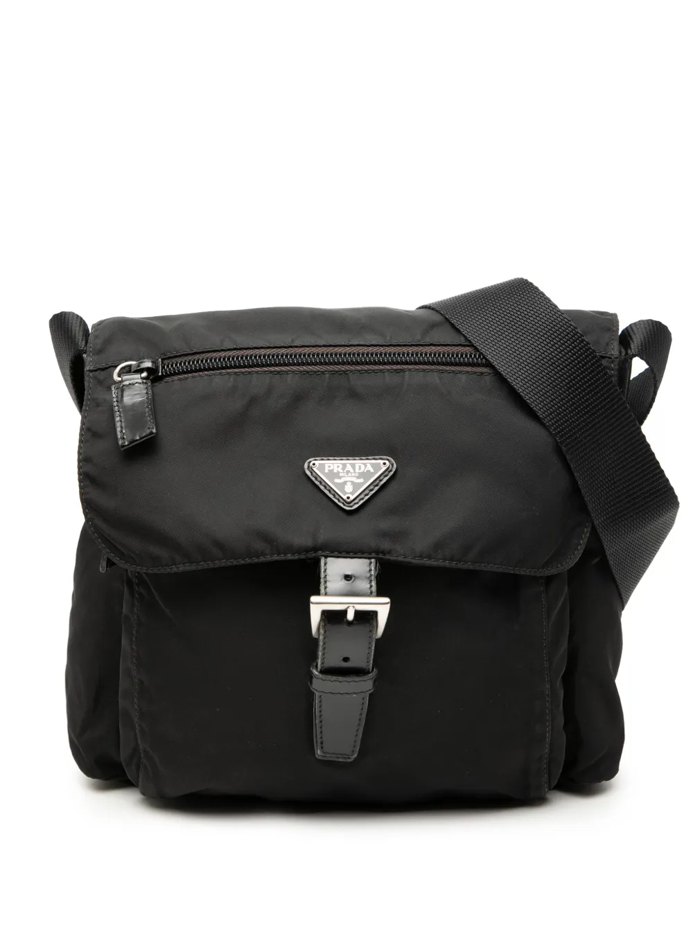 Prada Pre-Owned 2000-2013 Tessuto Zip Buckle Messenger Bag crossbody bag - Nero