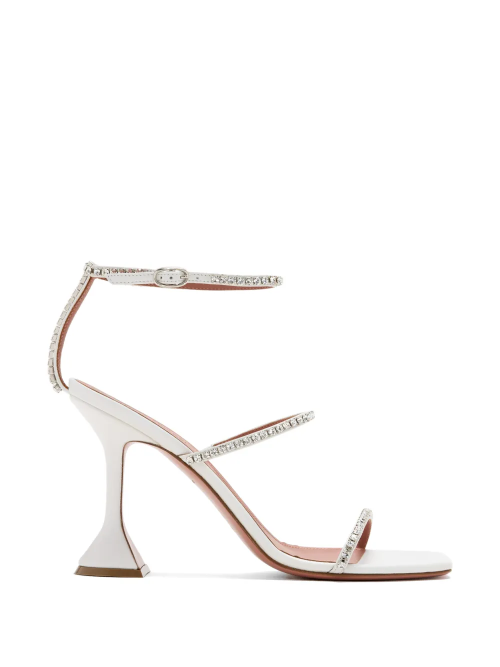 Amina Muaddi Gilda Sandalen 95mm - Weiß