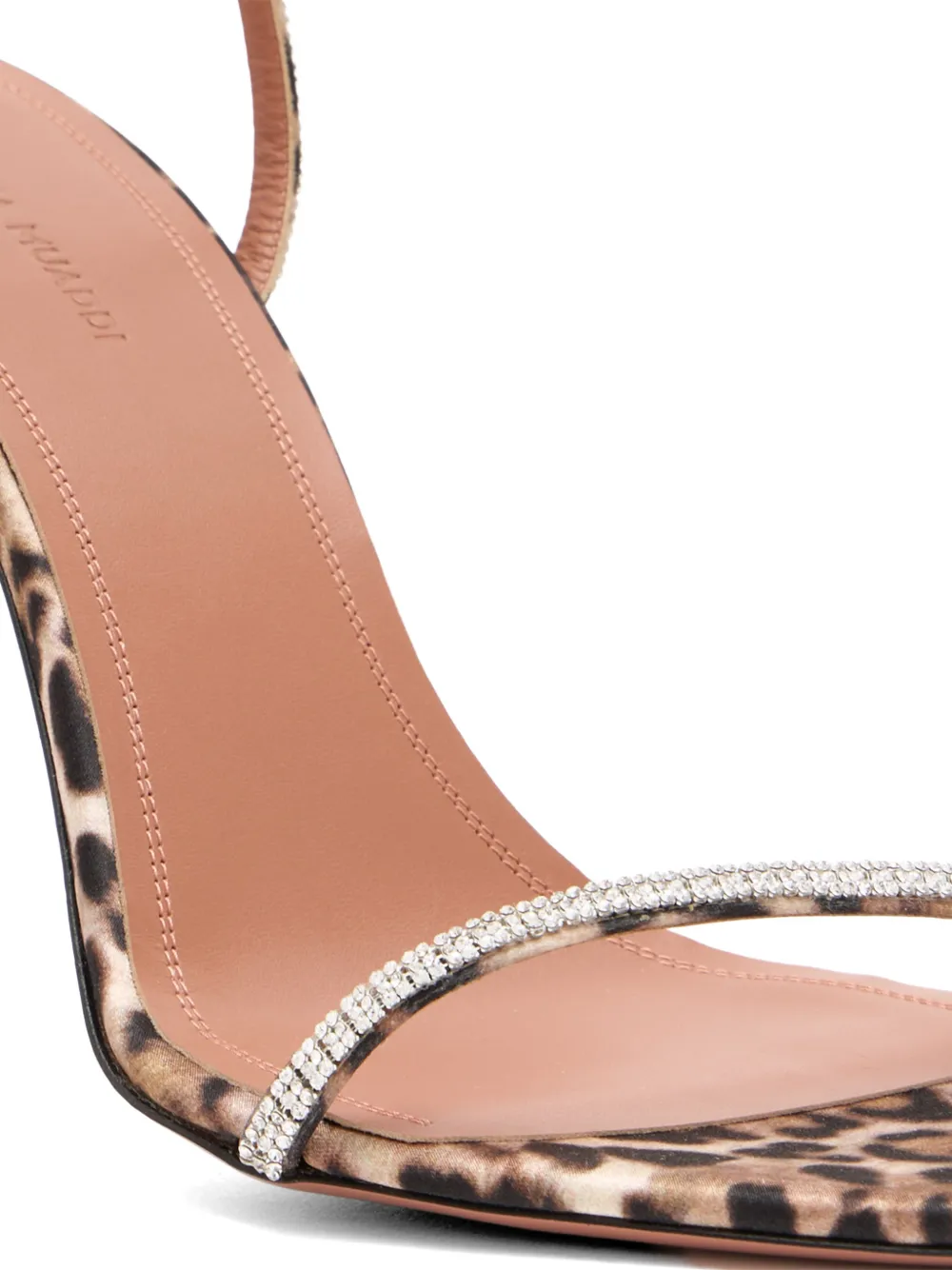 Amina Muaddi 105 mm Diamante sandalen met hak Beige