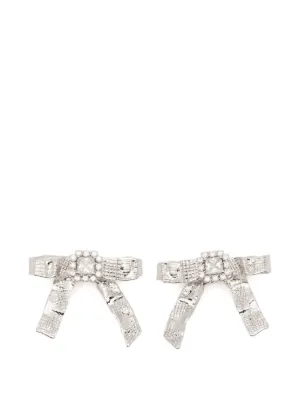 SHUSHU/TONG x YVMIN Foil Ribbon ピアス | シルバートーン | FARFETCH JP