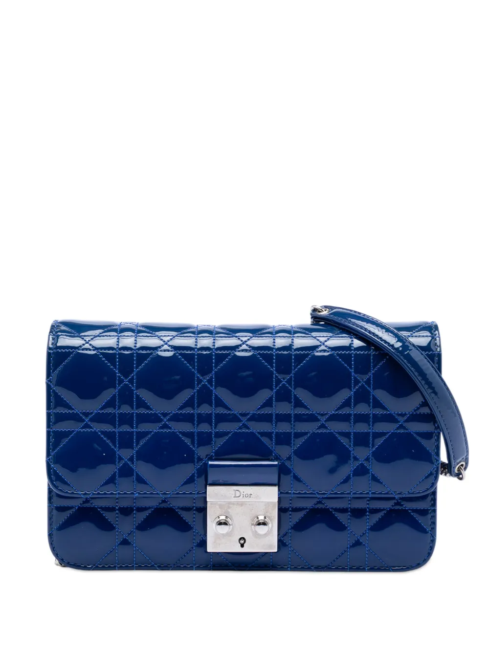 Christian Dior Pre-Owned 2016 Patent Cannage Miss Dior Promenade crossbody bag - Blue