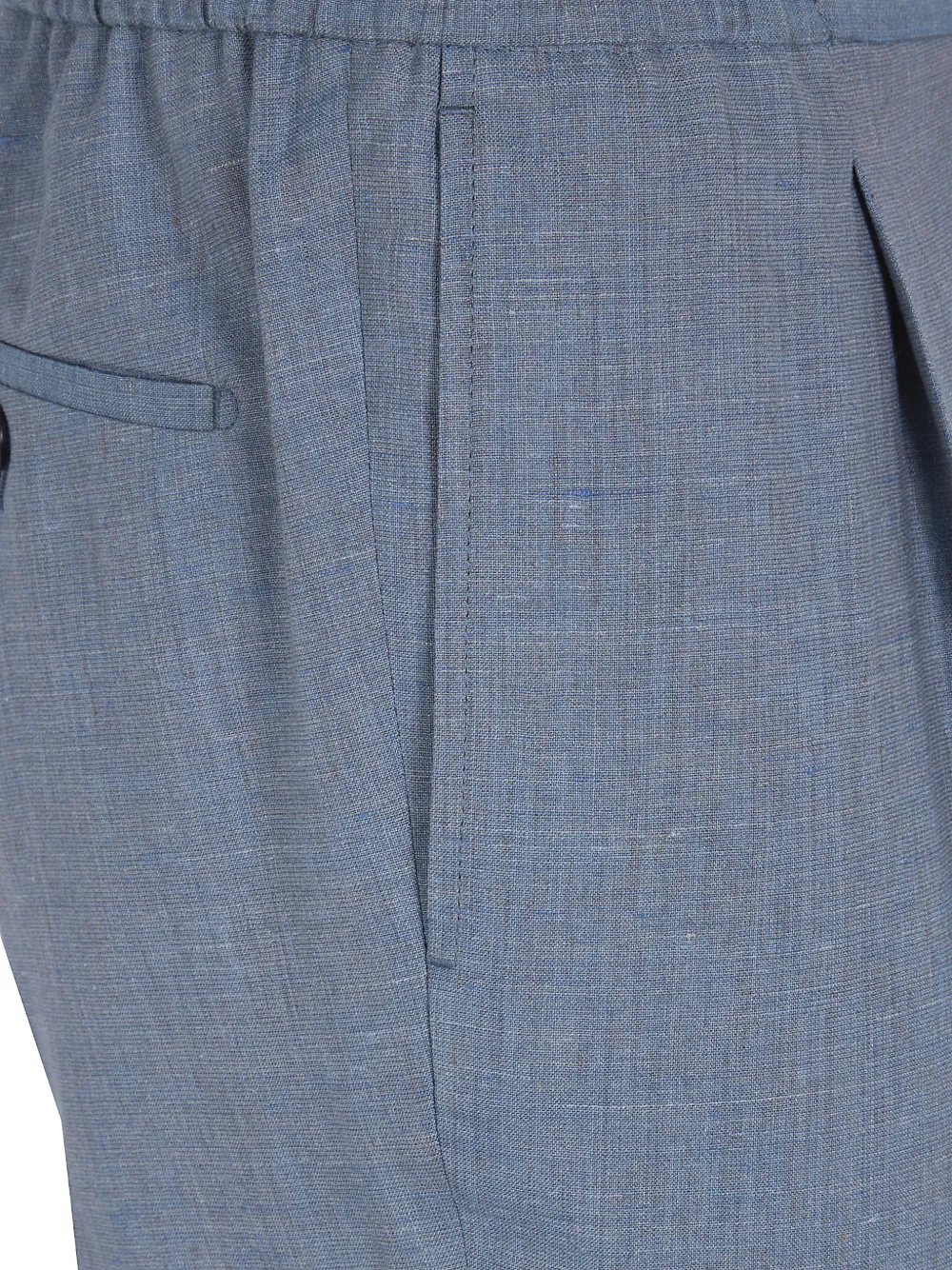 Incotex Plooibroek met trekkoord Blauw