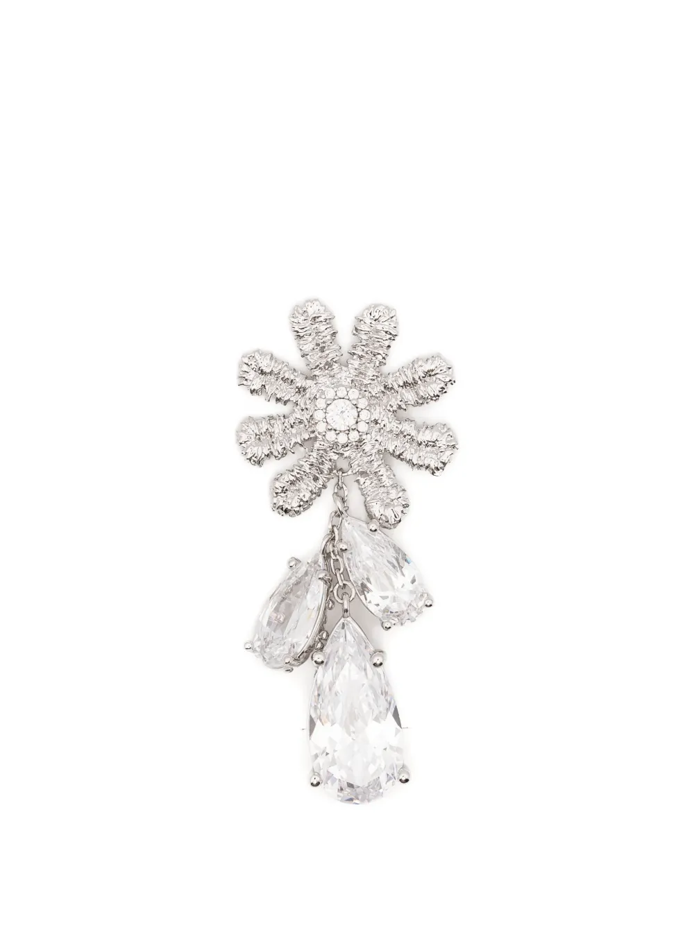 SHUSHU/TONG x YVMIN flower-motif drop earrings - Argento