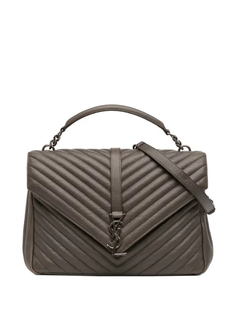 Saint Laurent Pre-Owned 2016 Large Chevron Sheepskin Monogram College Bag satchel