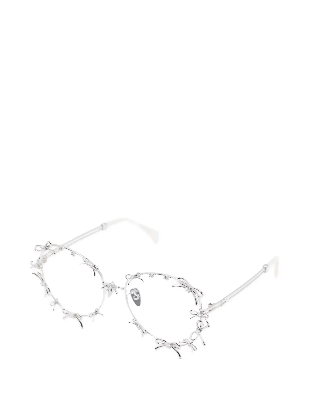  Yvmin Bow Round-frame Sunglasses - Silver 