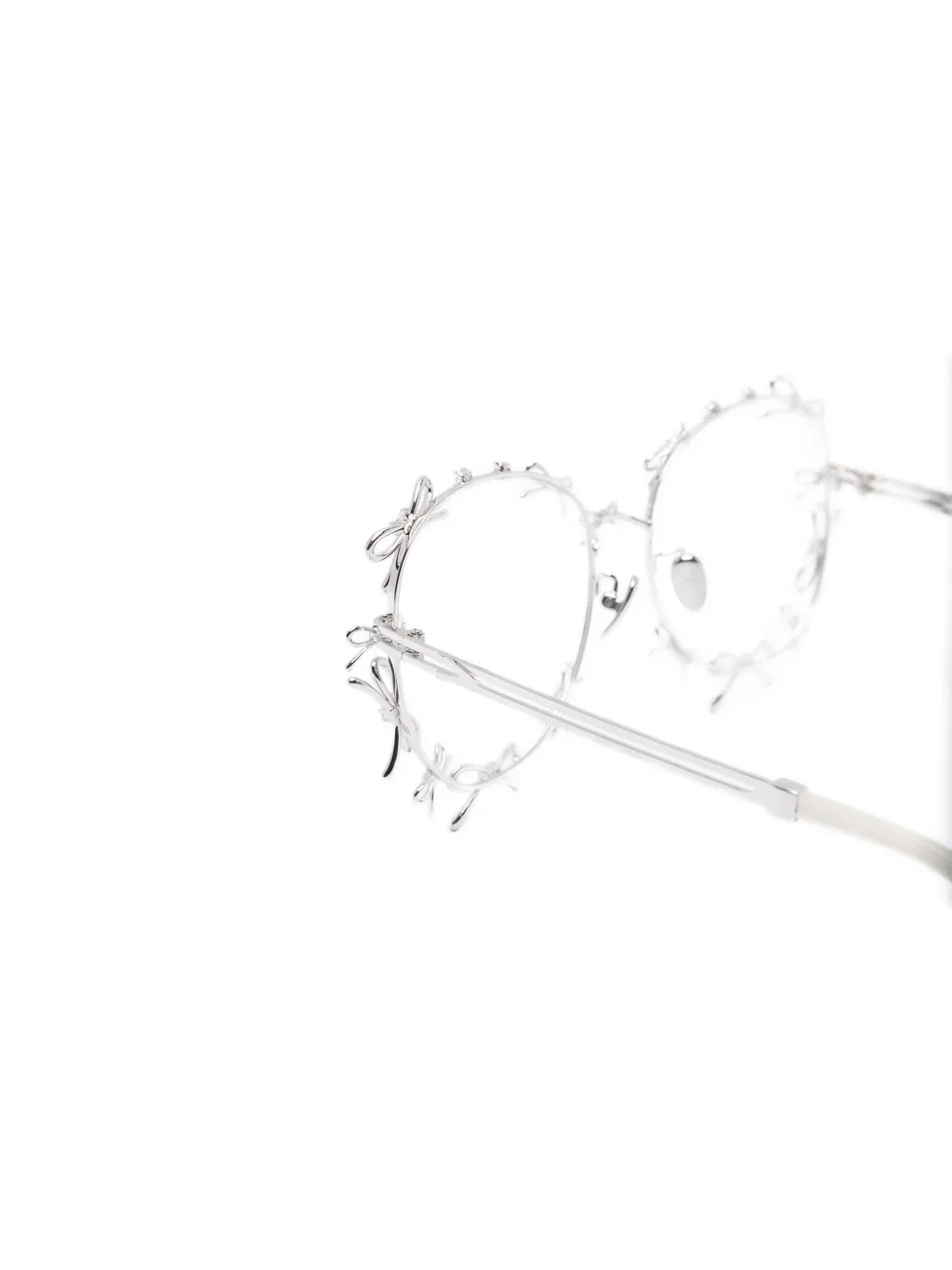  Yvmin Bow Round-frame Sunglasses - Silver 