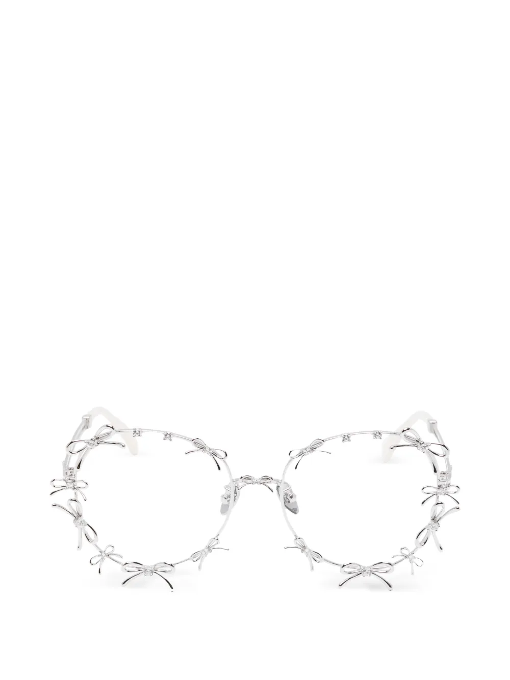 YVMIN bow round-frame sunglasses - Argento