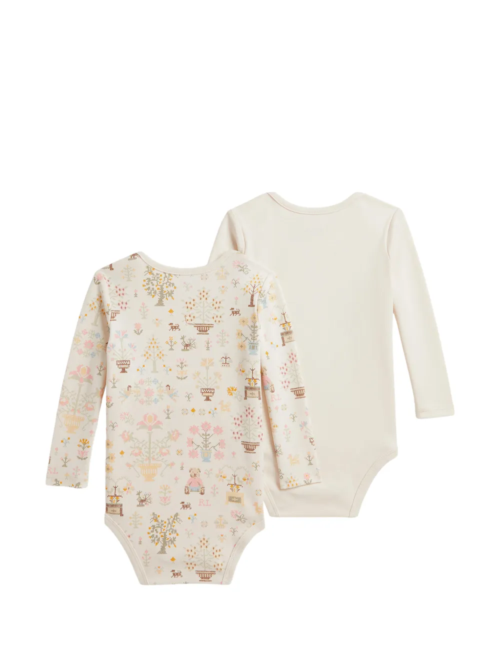 POLO RALPH LAUREN KIDS Twee Polo Bear katoenen rompers Beige