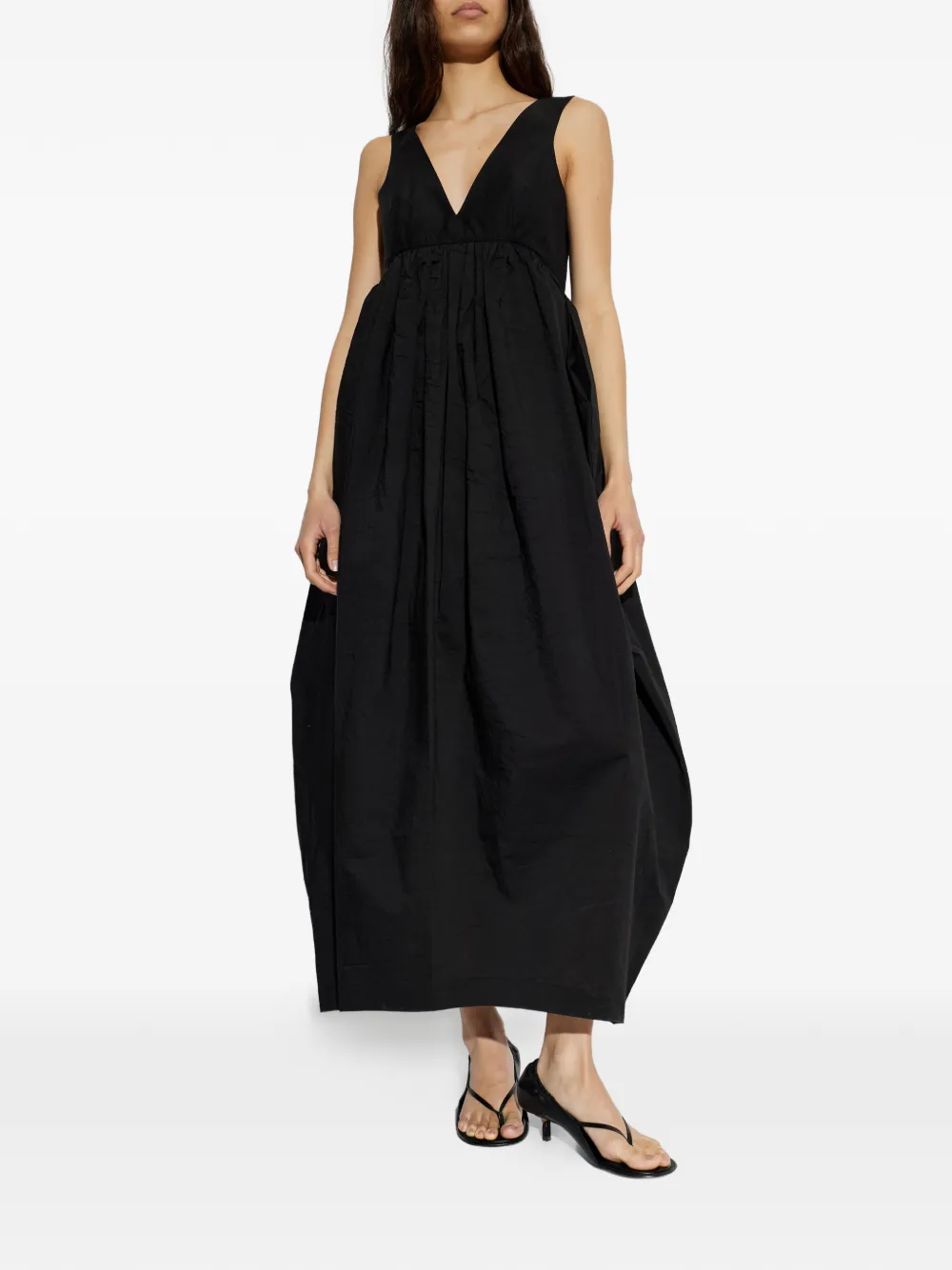  Róhe V-neck Maxi Dress - Black 