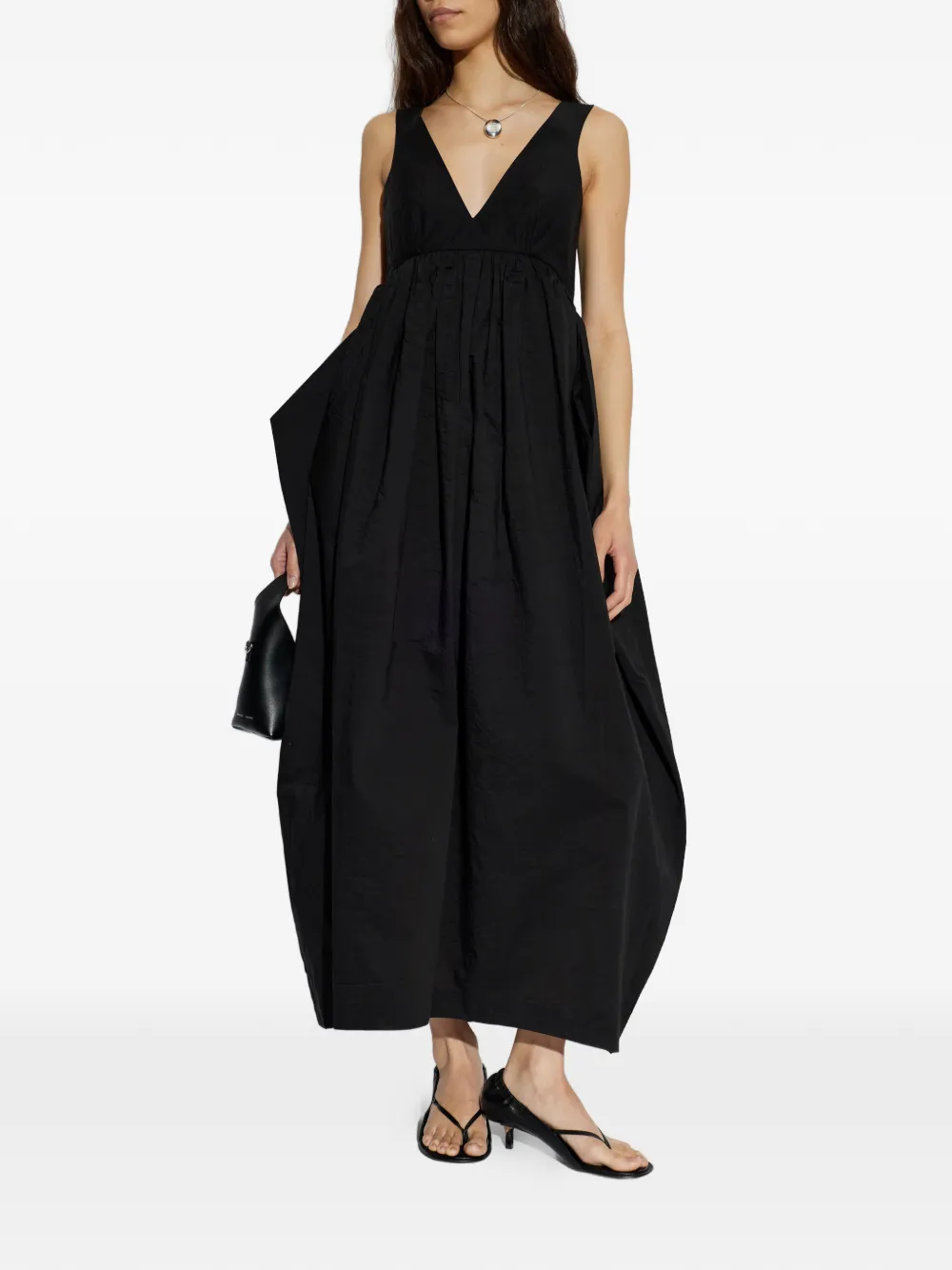  Róhe V-neck Maxi Dress - Black 