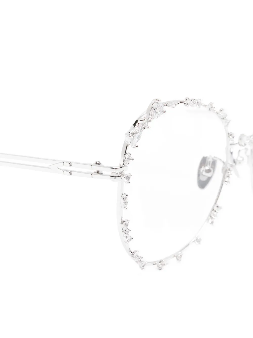  Yvmin Embellished Round-frame Glasses - Silver 