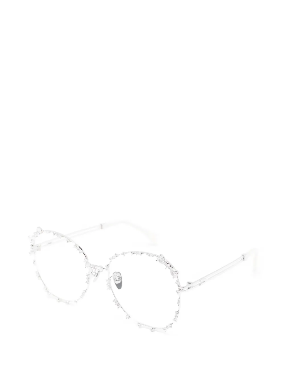  Yvmin Embellished Round-frame Glasses - Silver 
