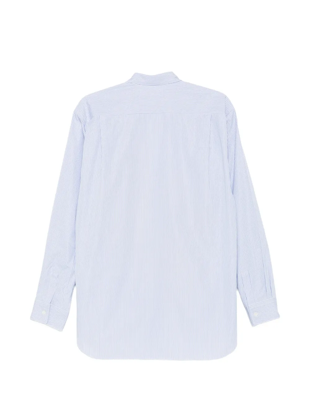 Comme Des Garçons Shirt Gestreept overhemd met bloemapplicatie Blauw