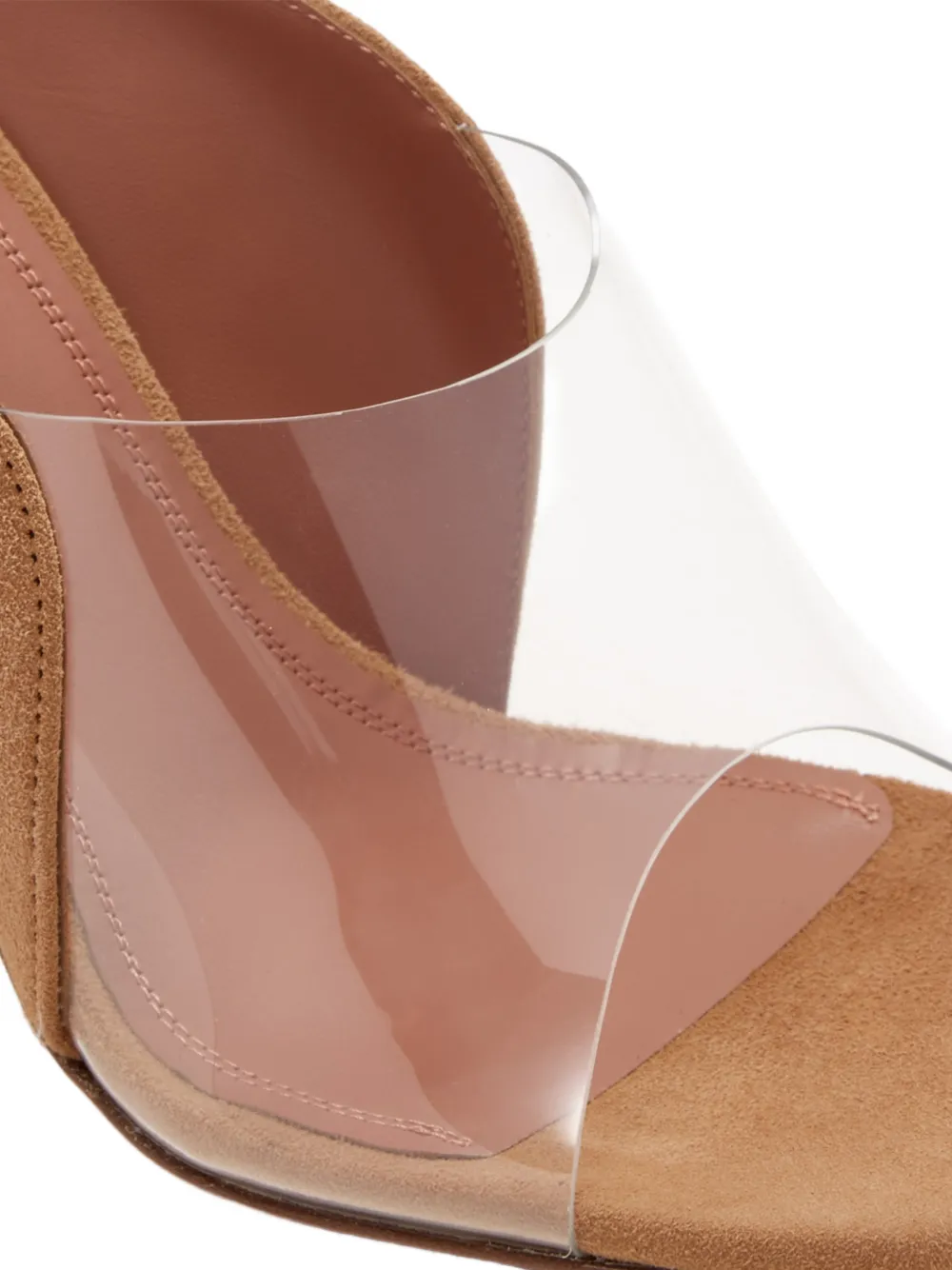 Amina Muaddi Mackenzie muiltjes met hak Wit