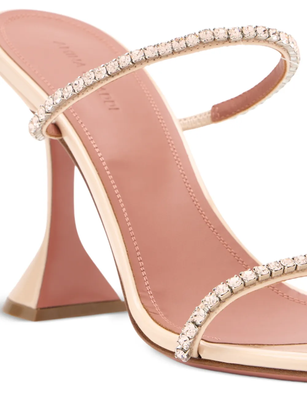 Amina Muaddi Gilda sandalen met hak Beige