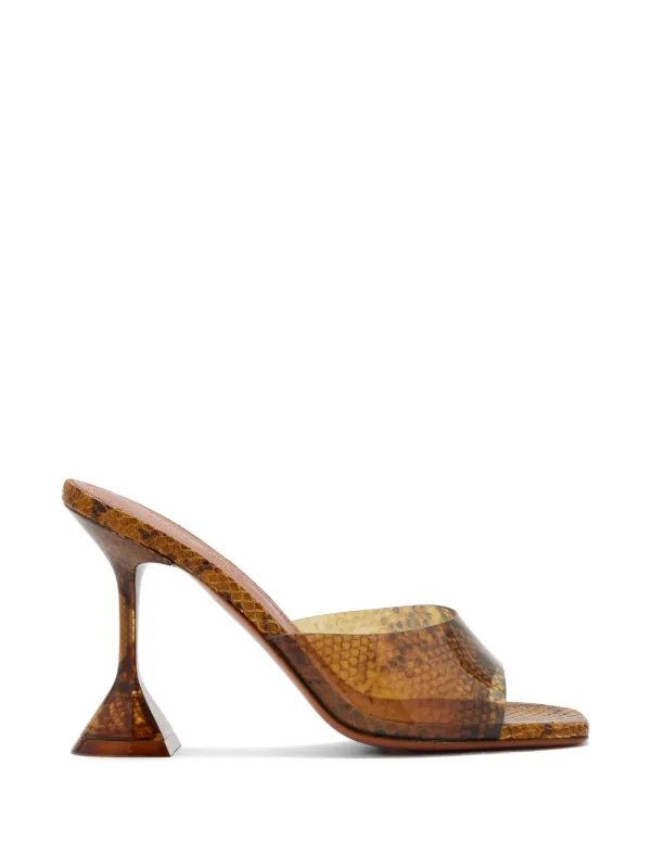 Amina Muaddi 95mm Lupita Mules in Brown