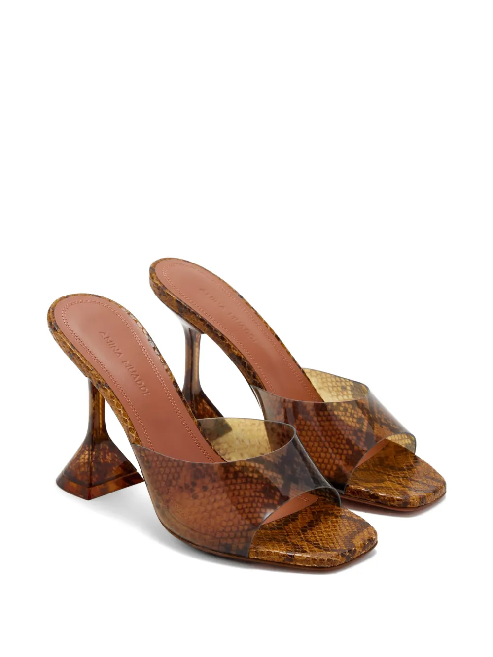 Amina Muaddi Lupita muiltjes Bruin