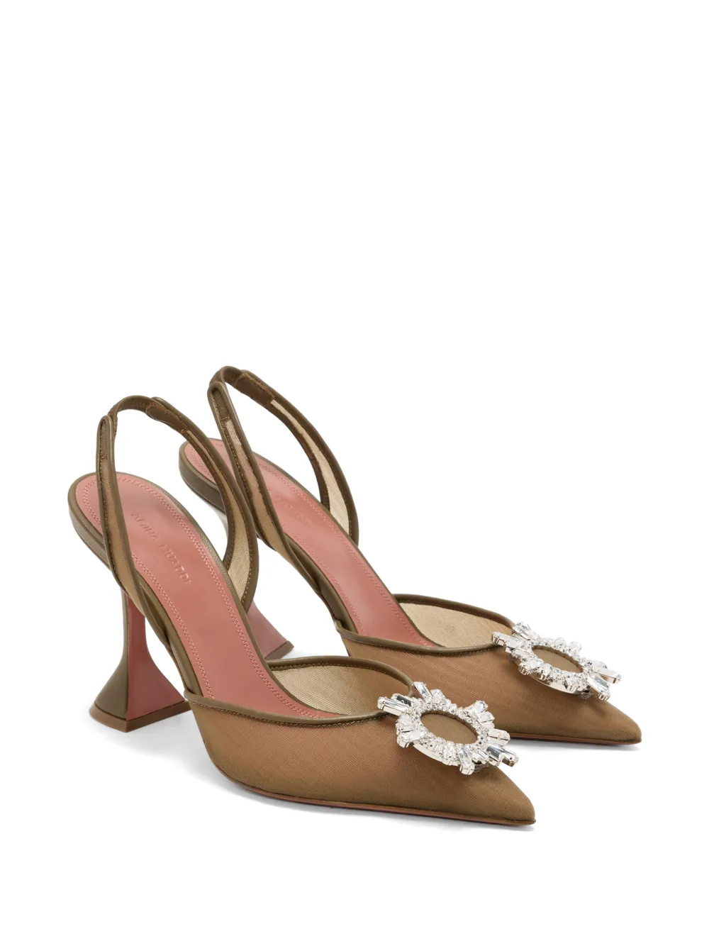 Amina Muaddi 70 mm Begum pumps Groen