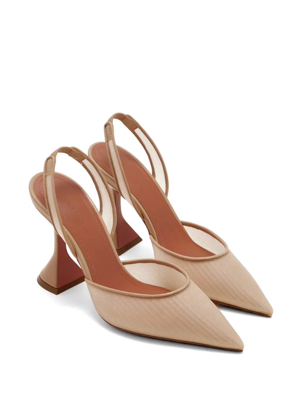 Amina Muaddi 95 mm Holli pumps Beige