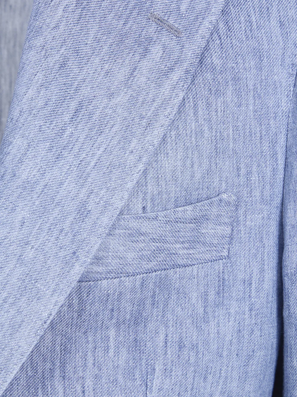 Barba Linnen blazer met enkele rij knopen Blauw