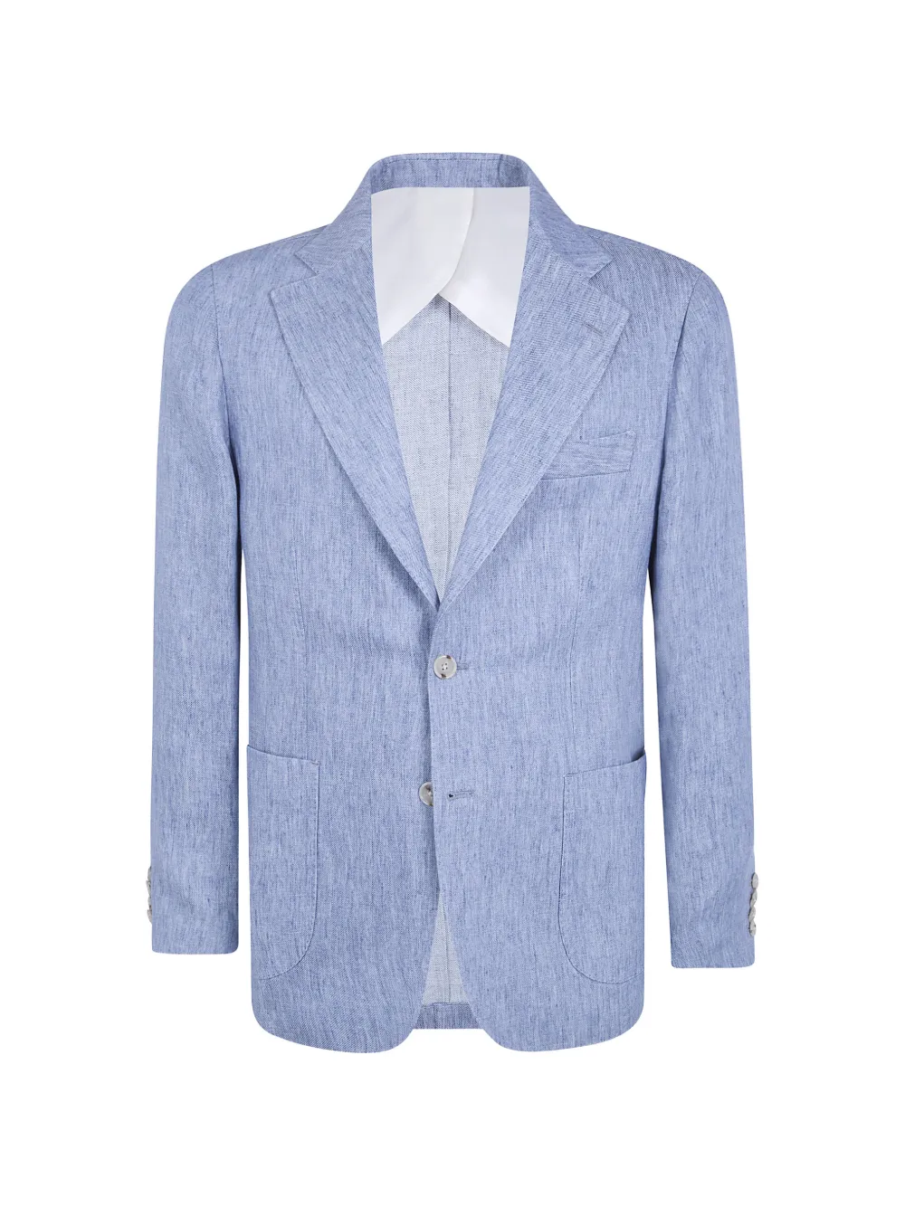 Barba single-breasted linen blazer - Blue