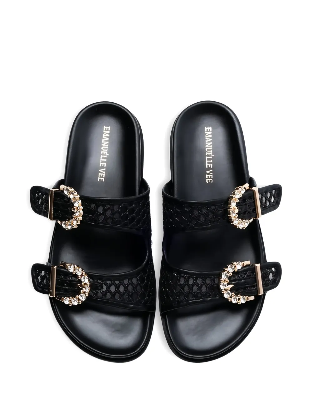 EMANUELLE VEE crystal-embellished sandals Zwart