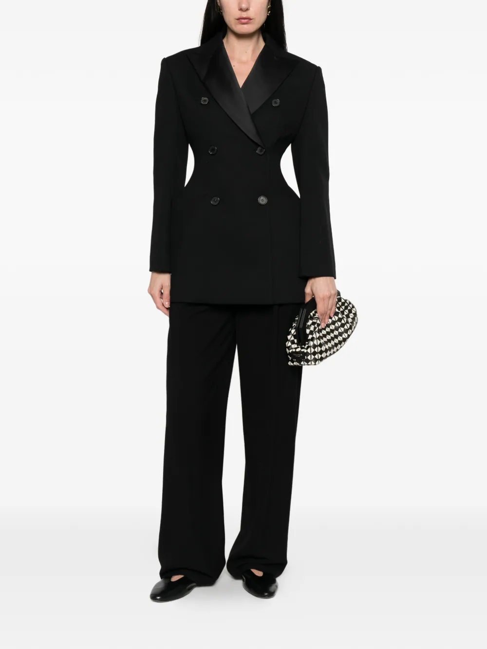  La Piscine Double-breasted Sculpted Blazer - Black 