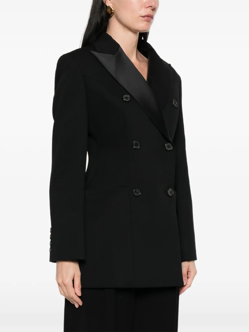  La Piscine Double-breasted Sculpted Blazer - Black 
