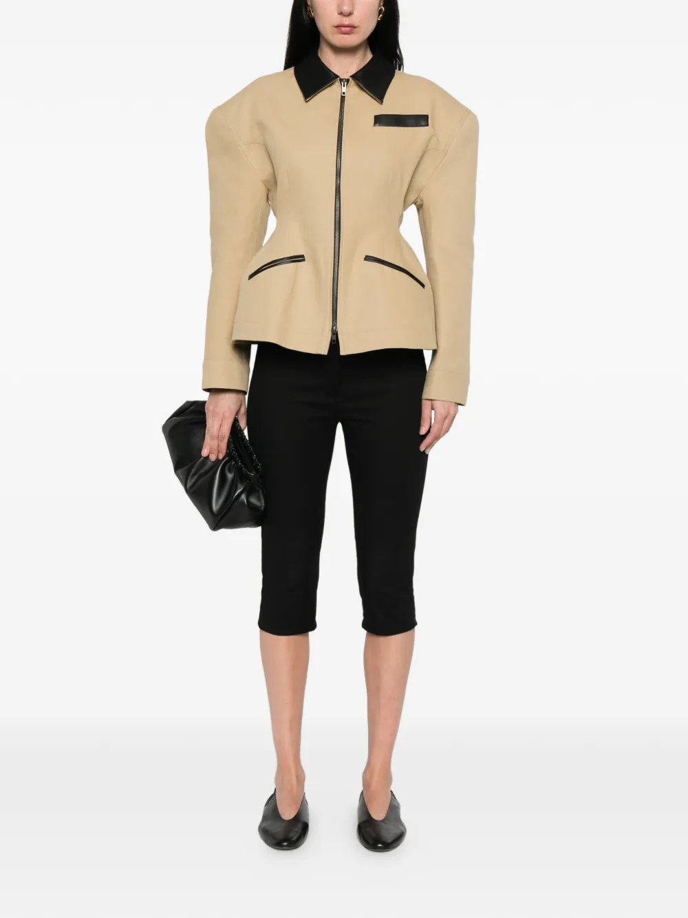  La Piscine Sculpted Worker Jacket - Neutrals 