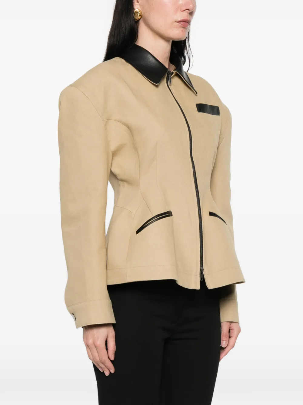 La Piscine Sculpted Worker Jacket - Neutrals 
