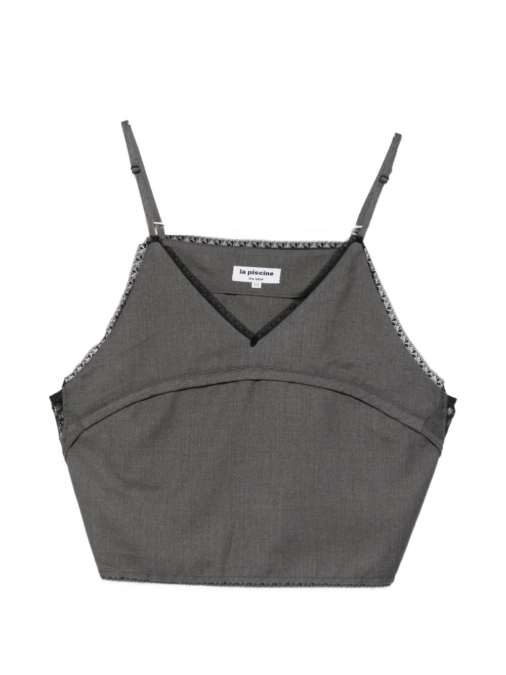 La Piscine lace-trim top - Grigio