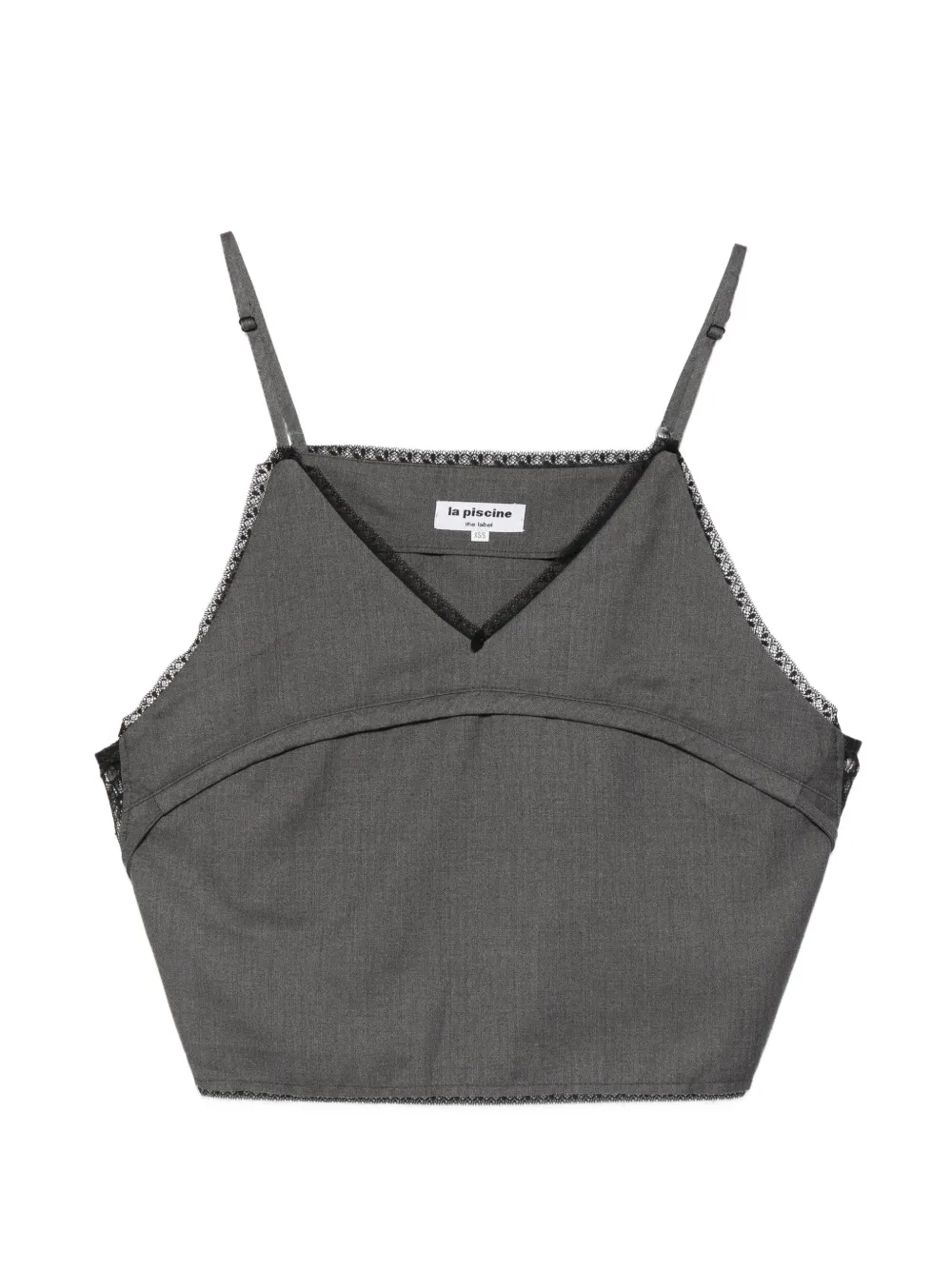 La Piscine lace-trim top - Grigio