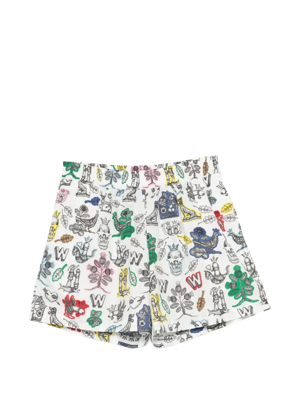 Walter Van Beirendonck graphic-print shorts - Bianco