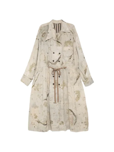 Ziggy Chen graphic-print double-breasted coat