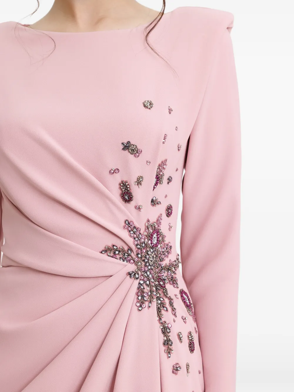 Gemy Maalouf Maxi-jurk met gestructureerde schouders Roze