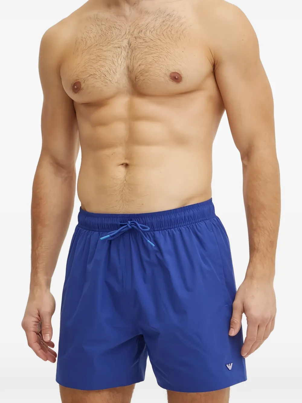 Armani Exchange logo-patch swim shorts - Blu