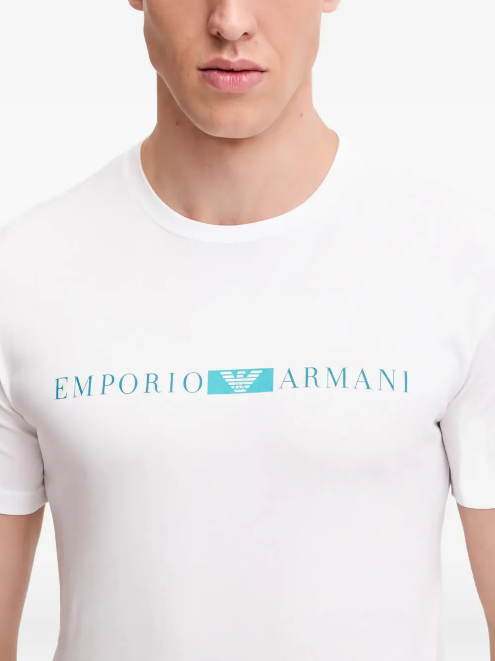 Armani Exchange logo-print T-shirt Wit