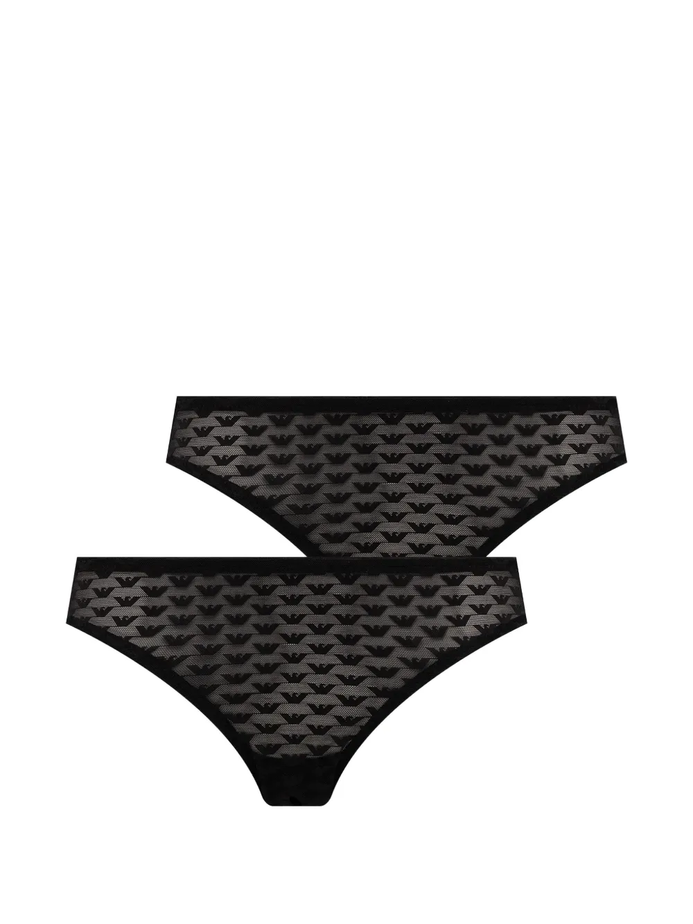 Armani Exchange logo-pattern mesh briefs - Schwarz